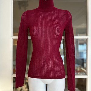 Rag & Bone Women's Lexi Semisheer Cotton Blend Rib Turtleneck Top, size XXS, NWT